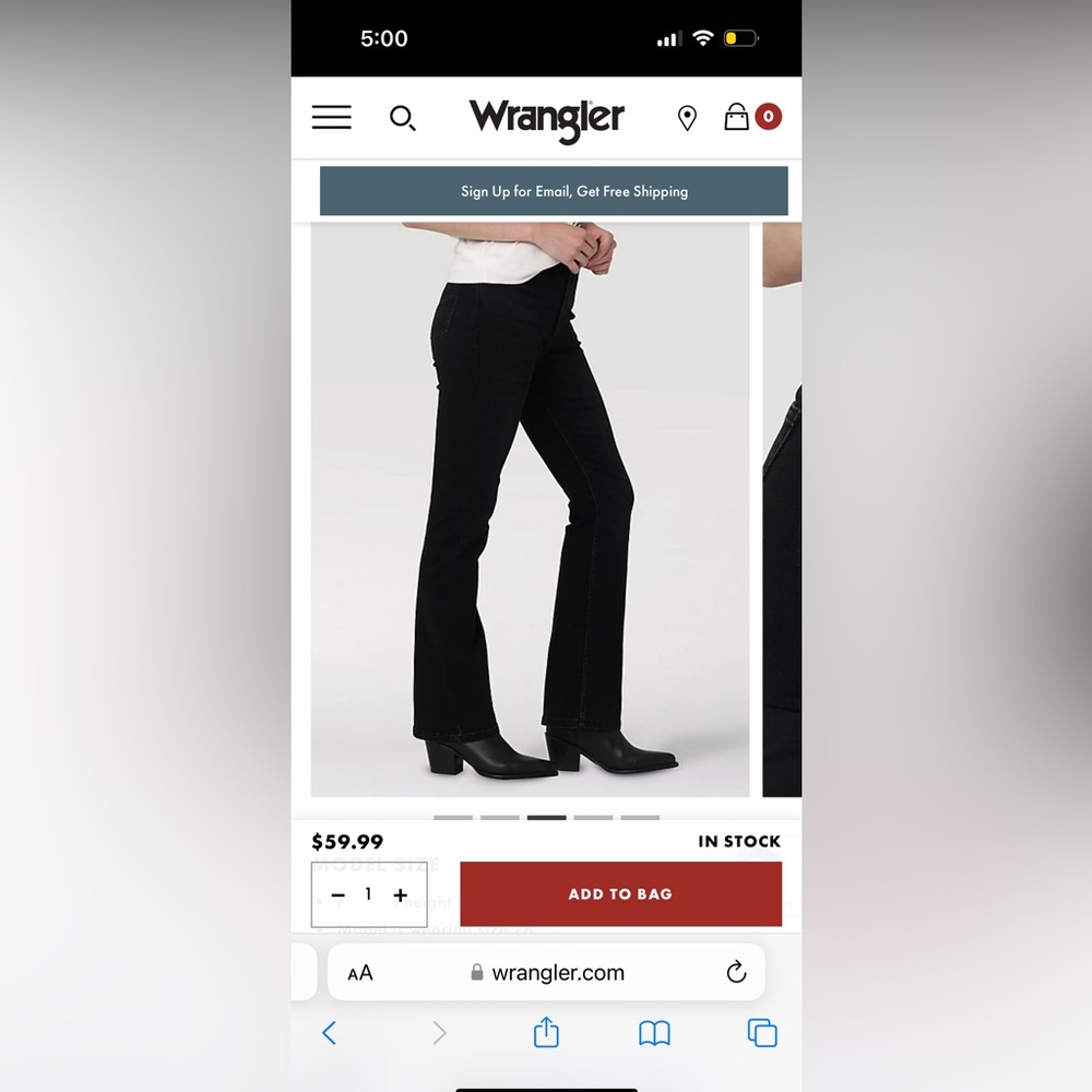 Wrangler High Rise Bold Bootcut Jeans 0x32